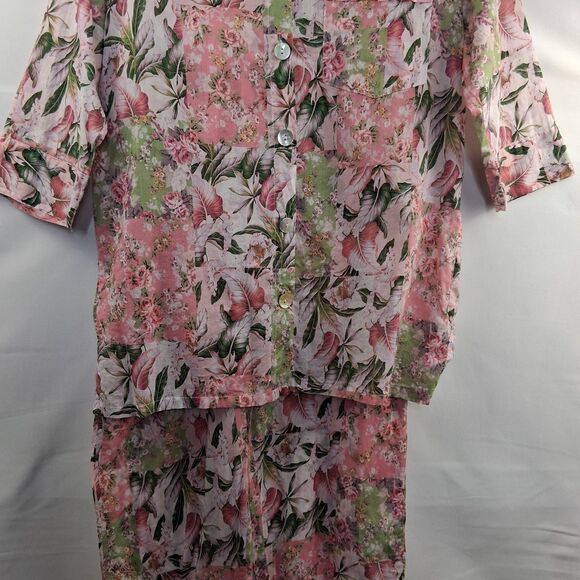 Papinelle Floral Women's 2 Piece Pajamas Size S - Picture 5 of 11